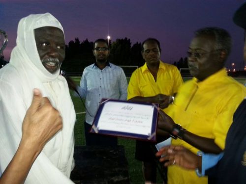 رابطة السودان الرياضية بالمنطقة الشرقية تكرم اللاعب الدولي أبكر كته